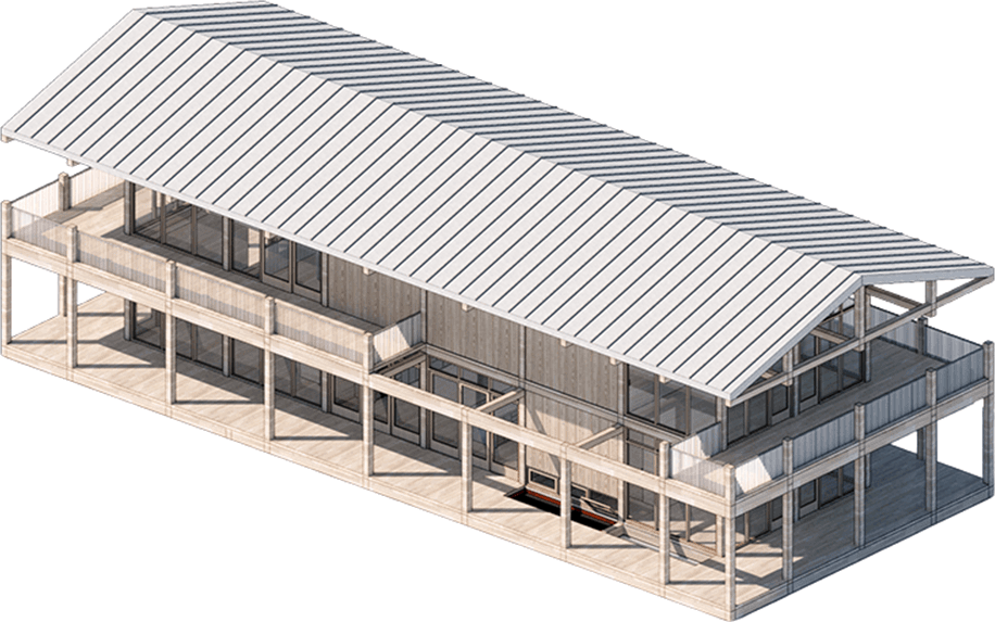 Domo exterior render, isometric view