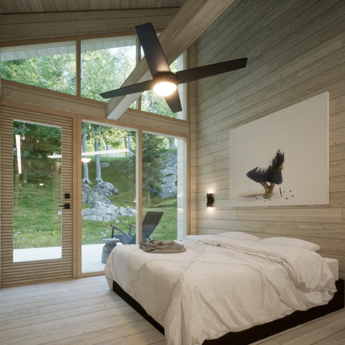 Five-Blade Fan, MINKA · Bedroom