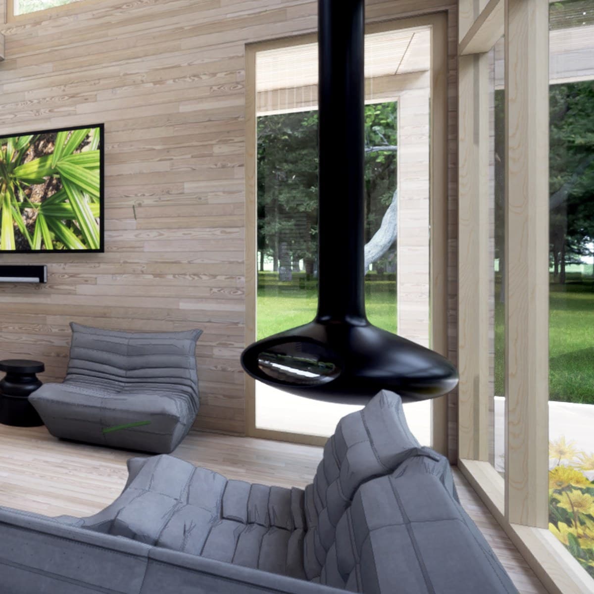 Pendant Hearth, DOMO · Living Room